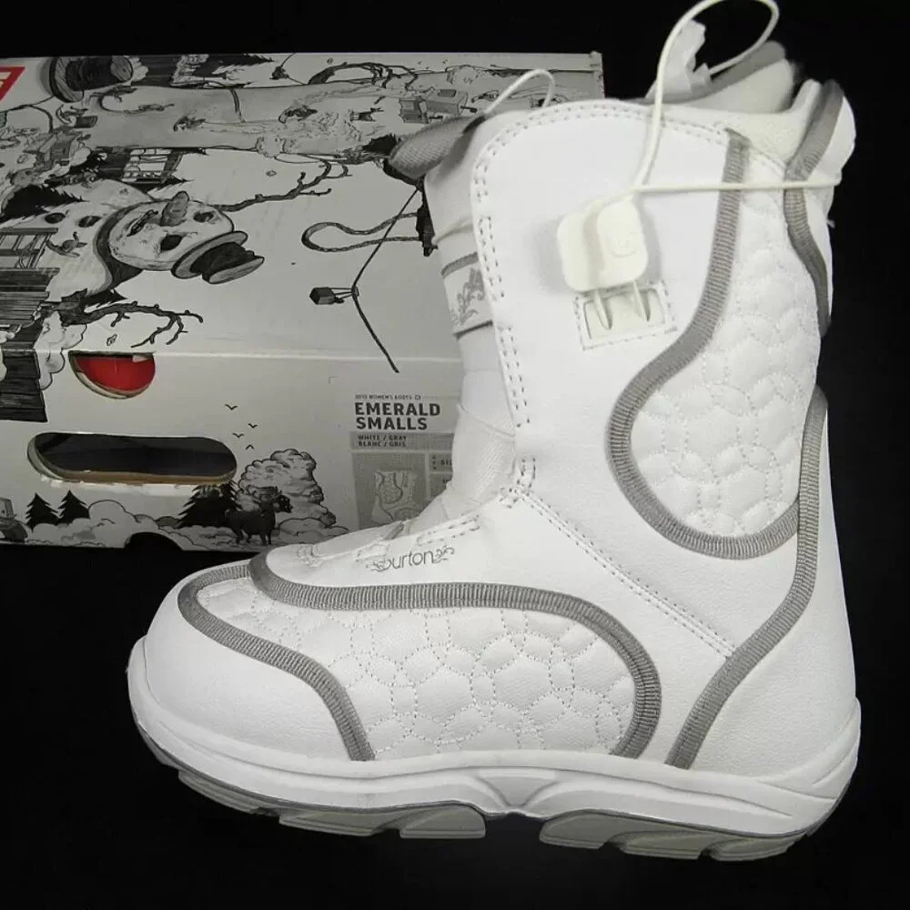 New Burton Emerald Smalls Snowboard Boots!  White  For Big Girls or Small Women